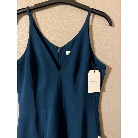 Dress The Population Dress Peacock Jade Blue Green L Large LYLA Washable NWT - Picture 4 of 7